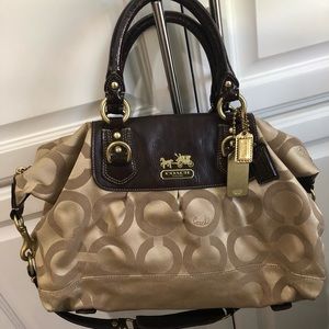 Coach satin tan purse.